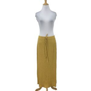 Jonathan Simkhai Liliana Midi Skirt Womens L Large Marigold Melange Drawstring